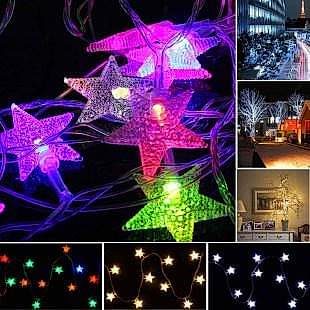 Happyland renkli 5 metre yıldız pilli LED ışık