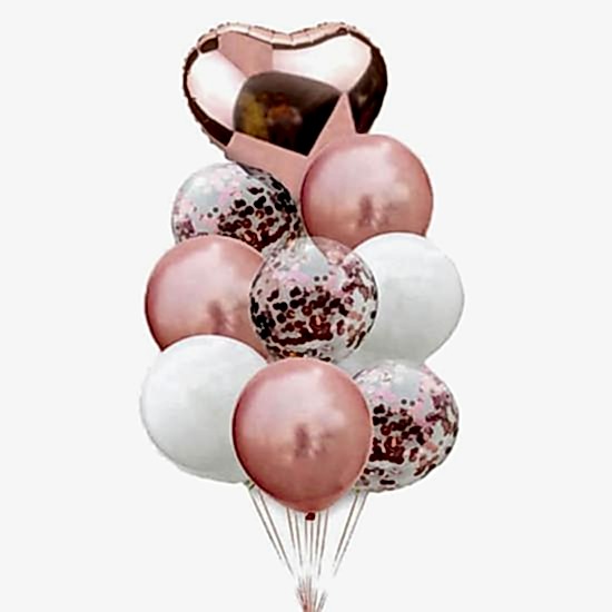 Rose Beyaz Kalpli Balon Seti - 10 Adet