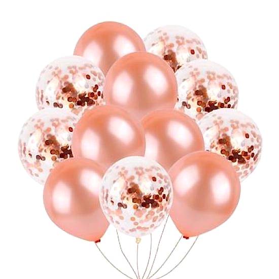 Rose Konfetili Balon Set 10 Adet