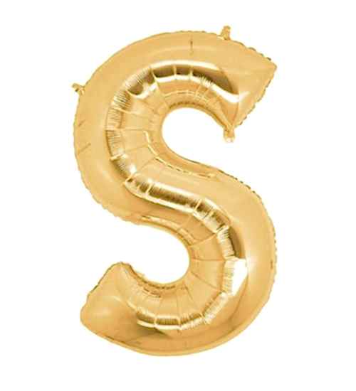 S Harfi Gold helyum Balon 100 cm