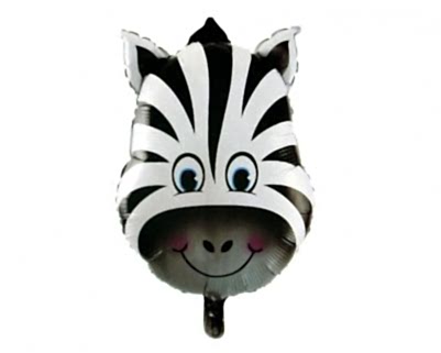 Safari Folyo Balon Hayvanlı Balonlar Zebra Balon 1 Adet 30 Cm