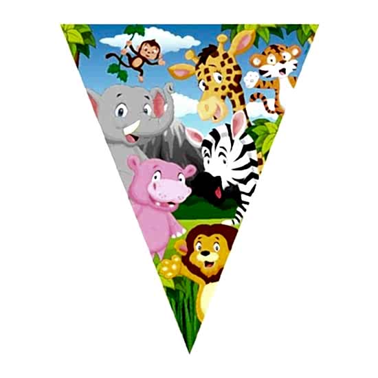 Safari Sevimli Hayvanlar Bayrak Flama Set - 3.20 m