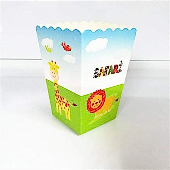 Safari Temalı Mısır Popcorn Kutusu - 8 Adet