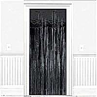 Happyland Siyah Parlak Püsküllü Arka Fon&nbsp;Kapı Perdesi