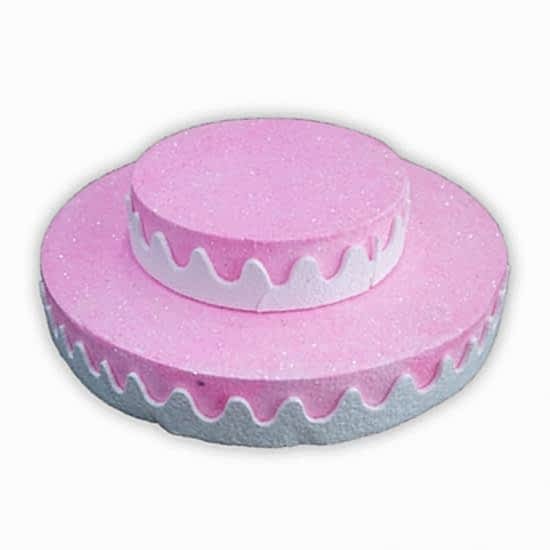 2 Katlı Simli Pembe Strafor Stand