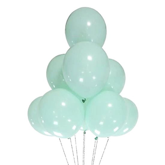 Su Yeşili Baskısız Lateks Balon - 7 Adet