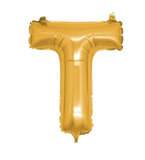 T Harf Altın Folyo Balon 40 inç