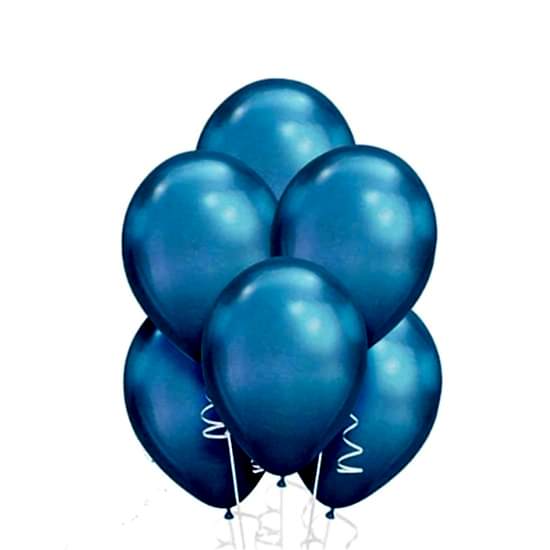 50 Adet Mavi Krom Metalik Balon