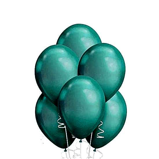 50 Adet Krom Parlak Yeşil Metalik Balon