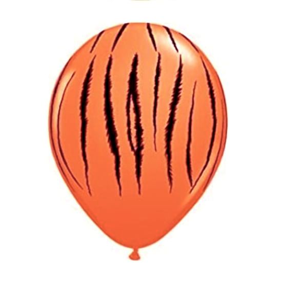 Turuncu Zebra Baskılı Balon 7 Adet