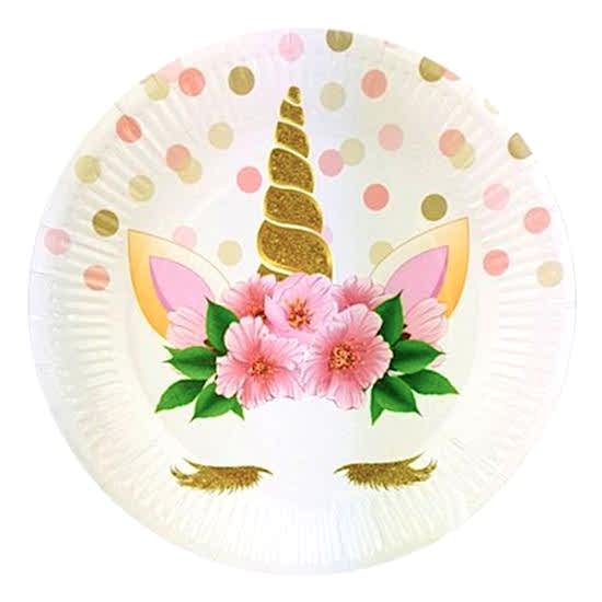 Unicorn Premium Çiçekli Tabak - 8 Adet