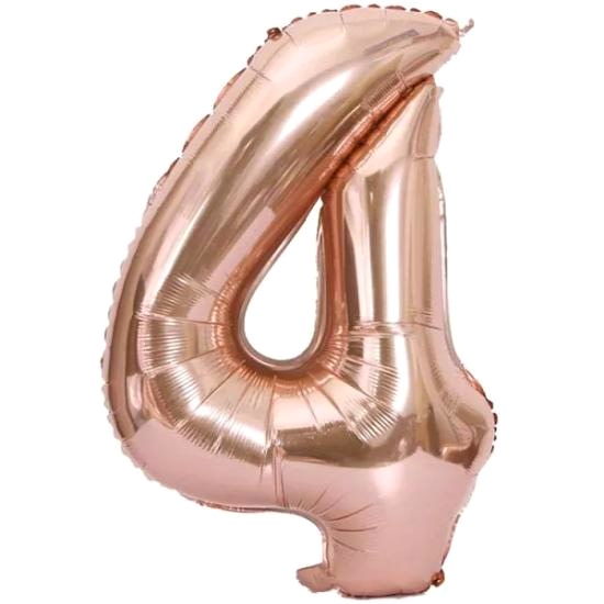 Happyland 4 Rose Gold Rakam Folyo Balon 100 Cm.