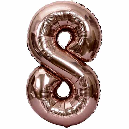 Happyland 8 Rose Gold Rakam Folyo Balon 100 Cm