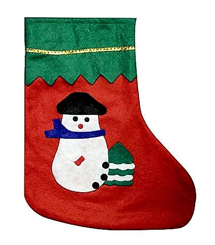 YILBAŞI ALTIN ŞERİTLİ KEÇE ÇORAP 33 CM KARDAN ADAM