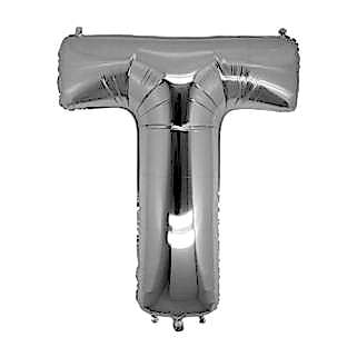 T Harf Gümüş Folyo Balon 90 cm
