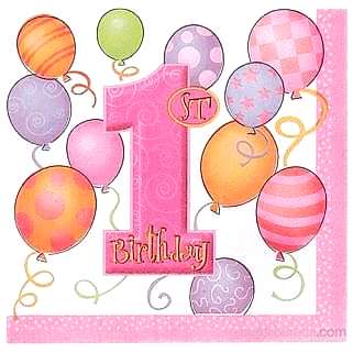 Birinci Yaş Günü Partisi Pembe Kağıt Peçete 16 Adet